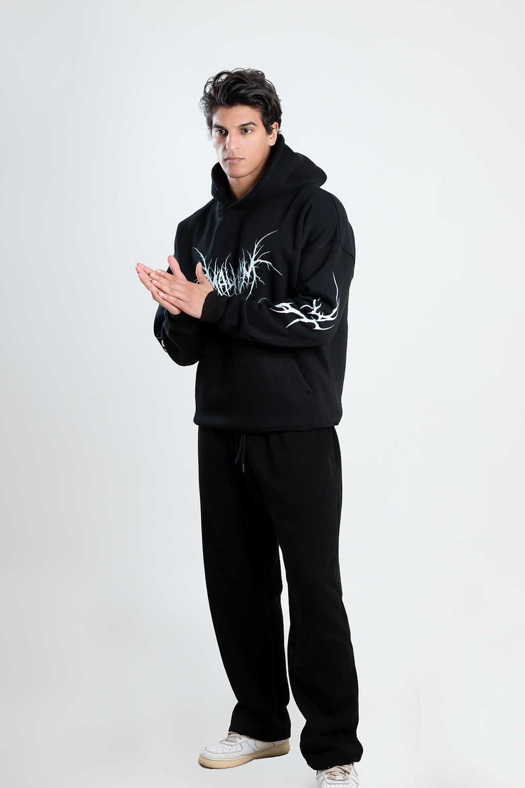 SKELETON Black Oversized Hoodie