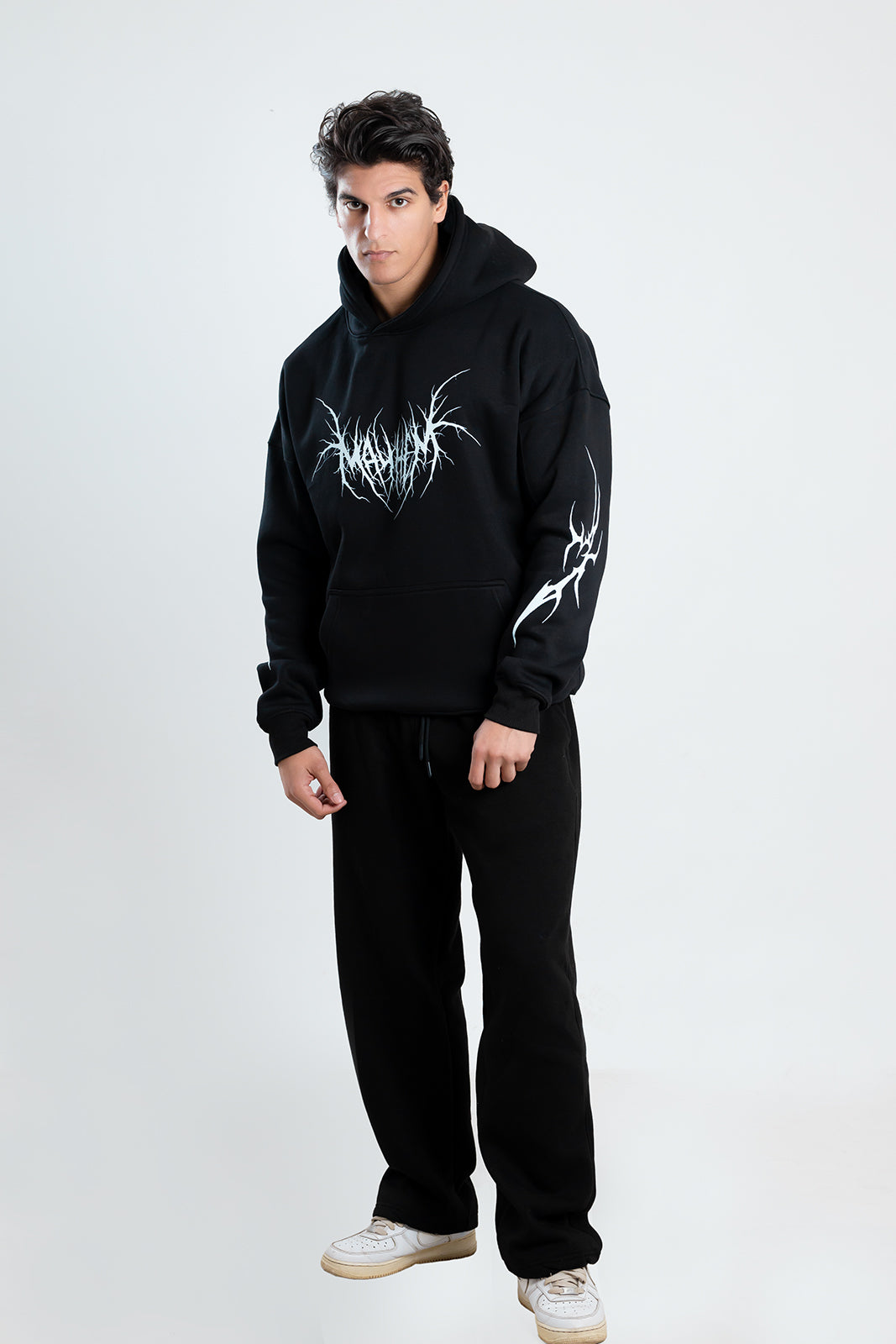 SKELETON Black Oversized Hoodie