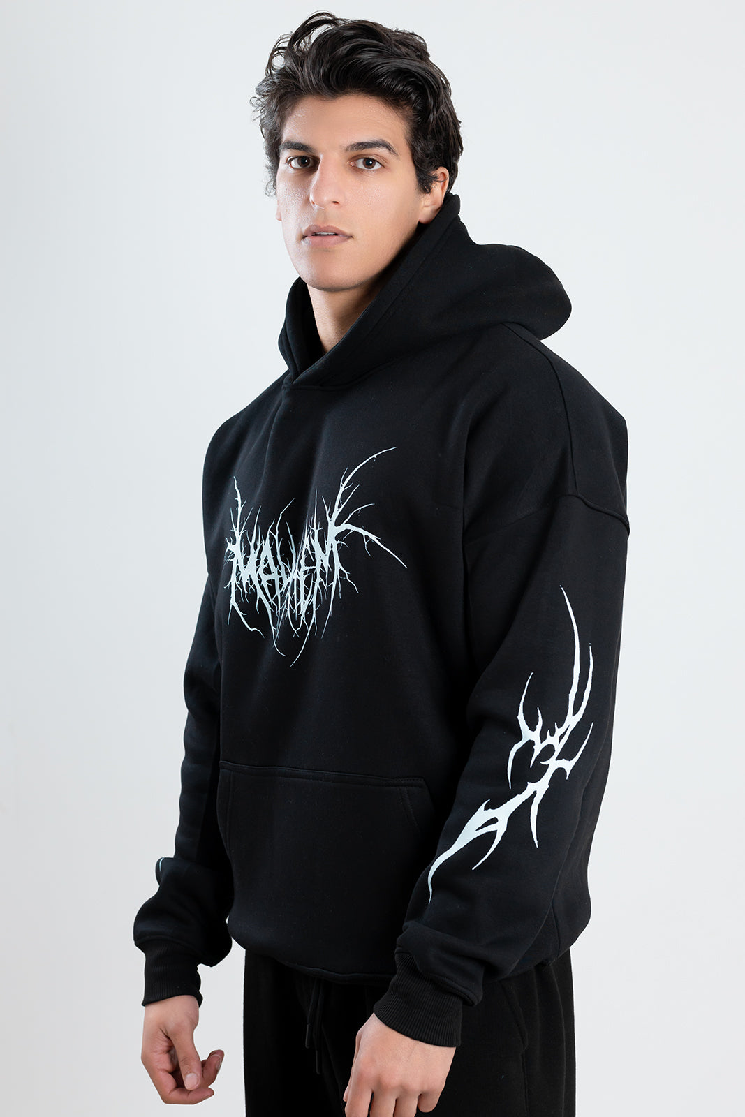 SKELETON Black Oversized Hoodie