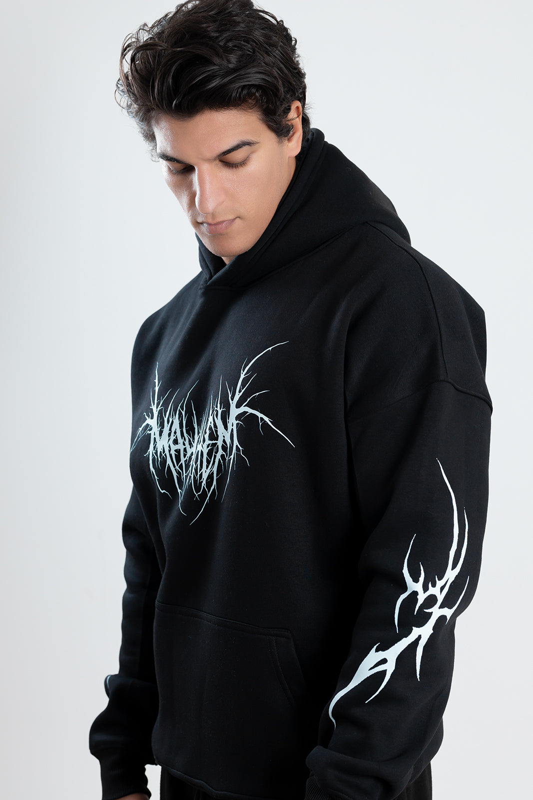 SKELETON Black Oversized Hoodie