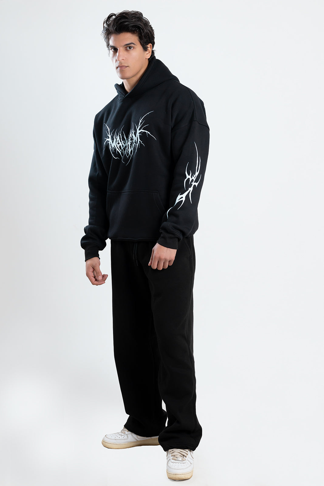 SKELETON Black Oversized Hoodie