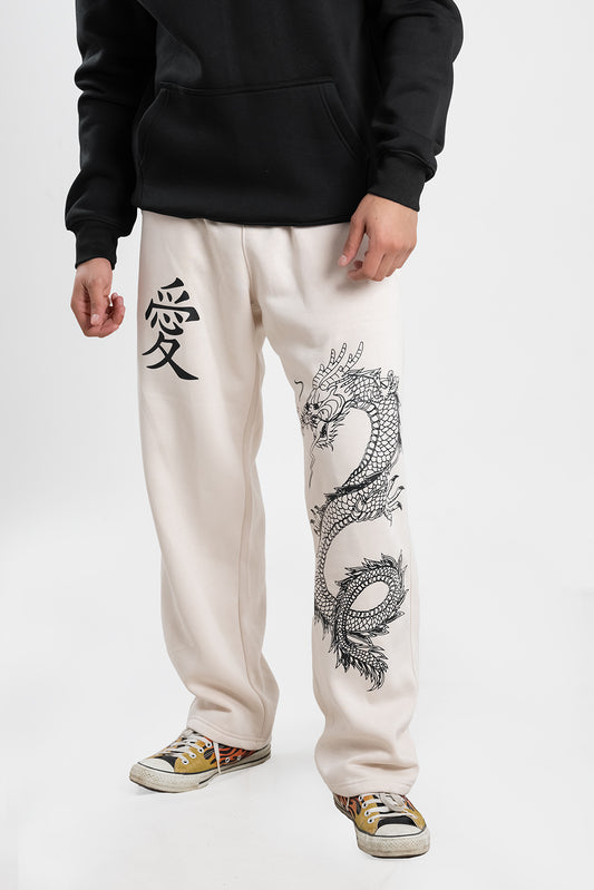 DRAGON Off-White Wide Leg Pants