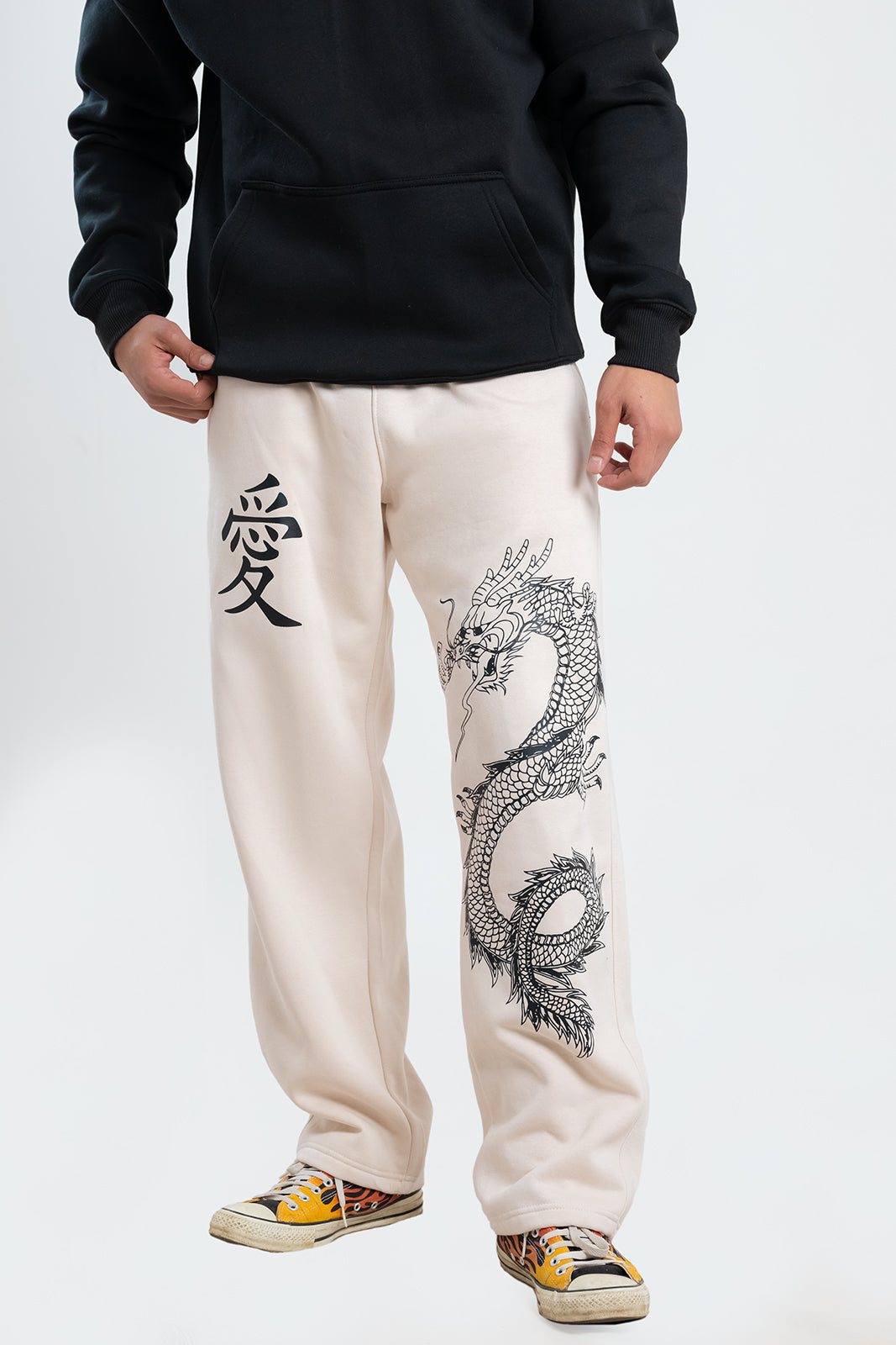 DRAGON Off-White Wide Leg Pants