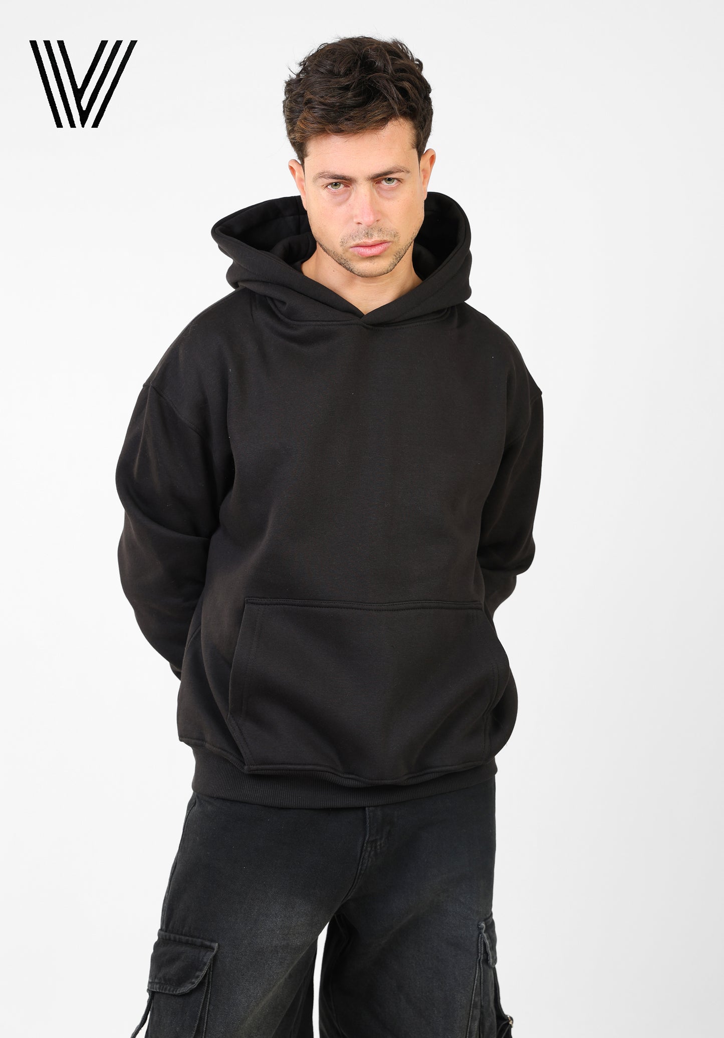 TIME Black Oversized Hoodie