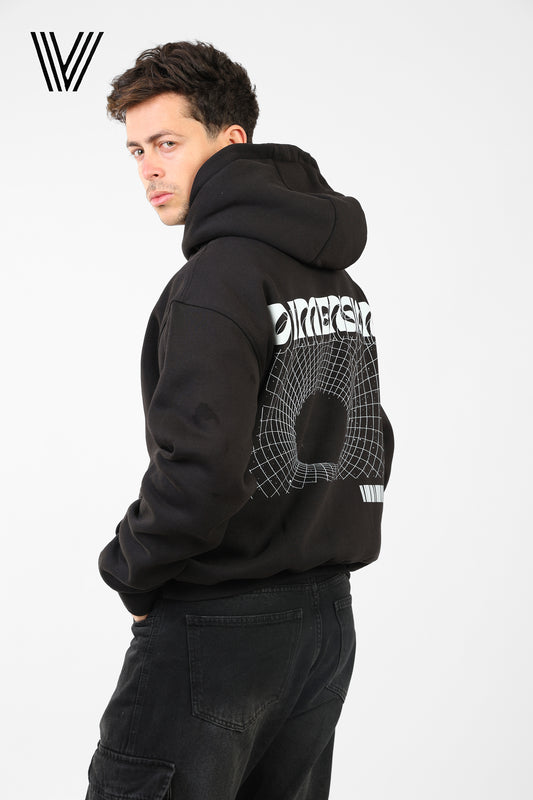 DIMESNION Black Oversized Hoodie