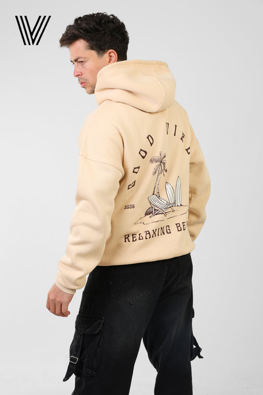 COZY Beige Oversized Hoodie