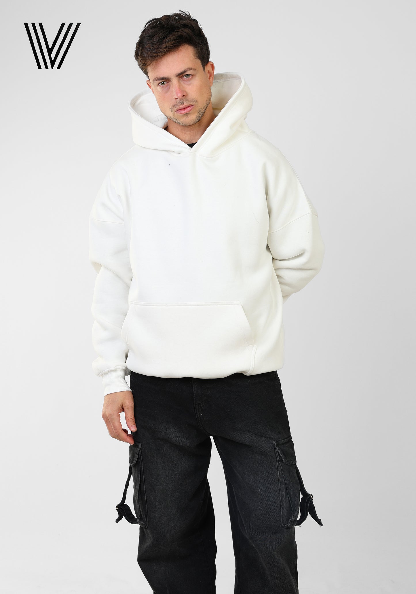 WAVE White Oversized Hoodie