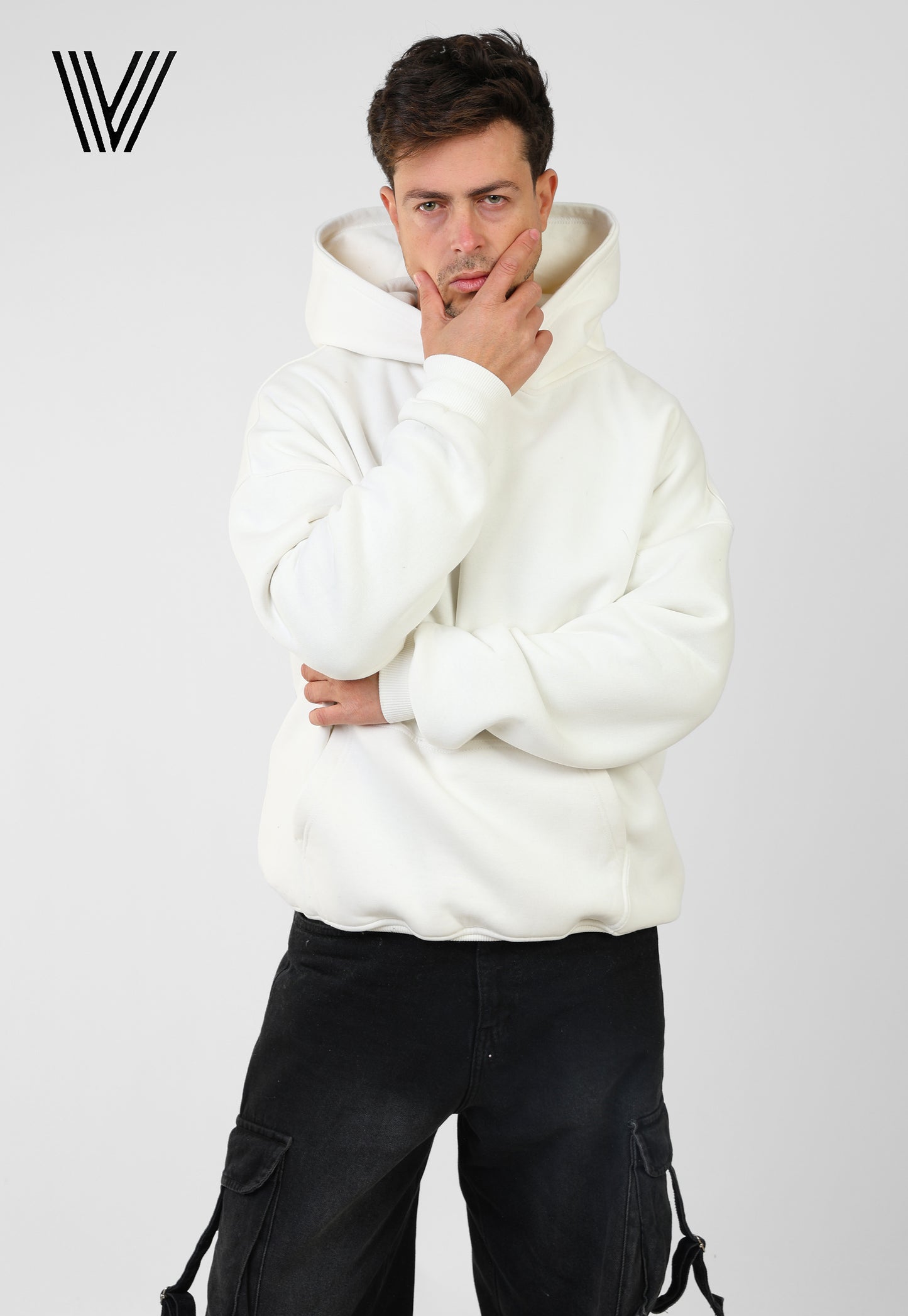 WAVE White Oversized Hoodie