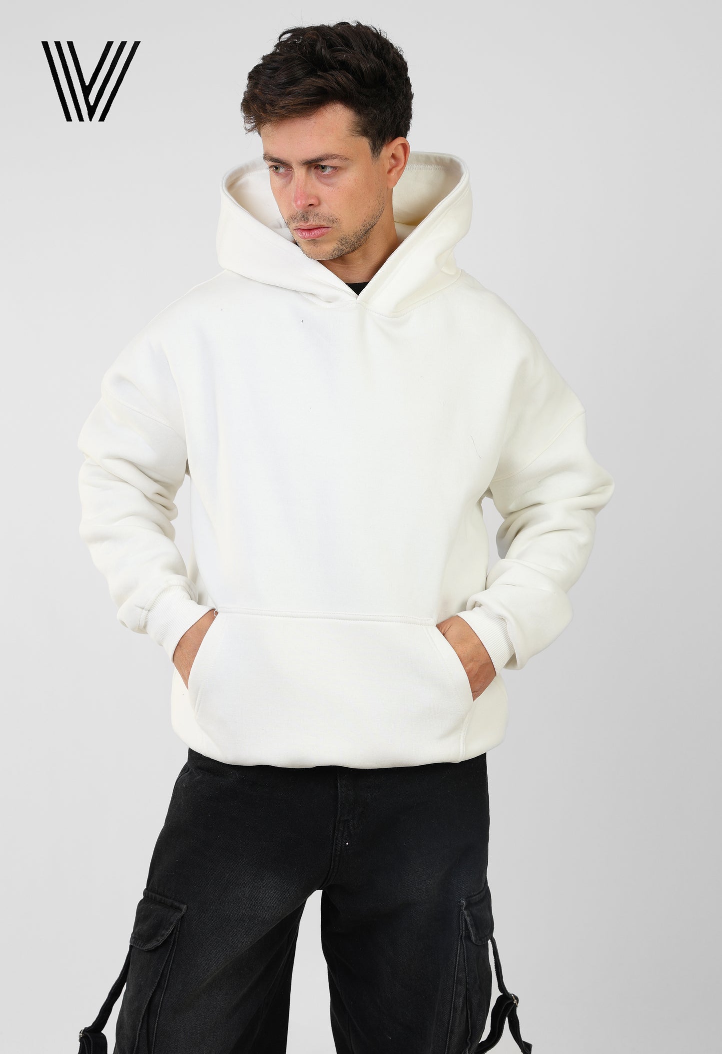 WAVE White Oversized Hoodie