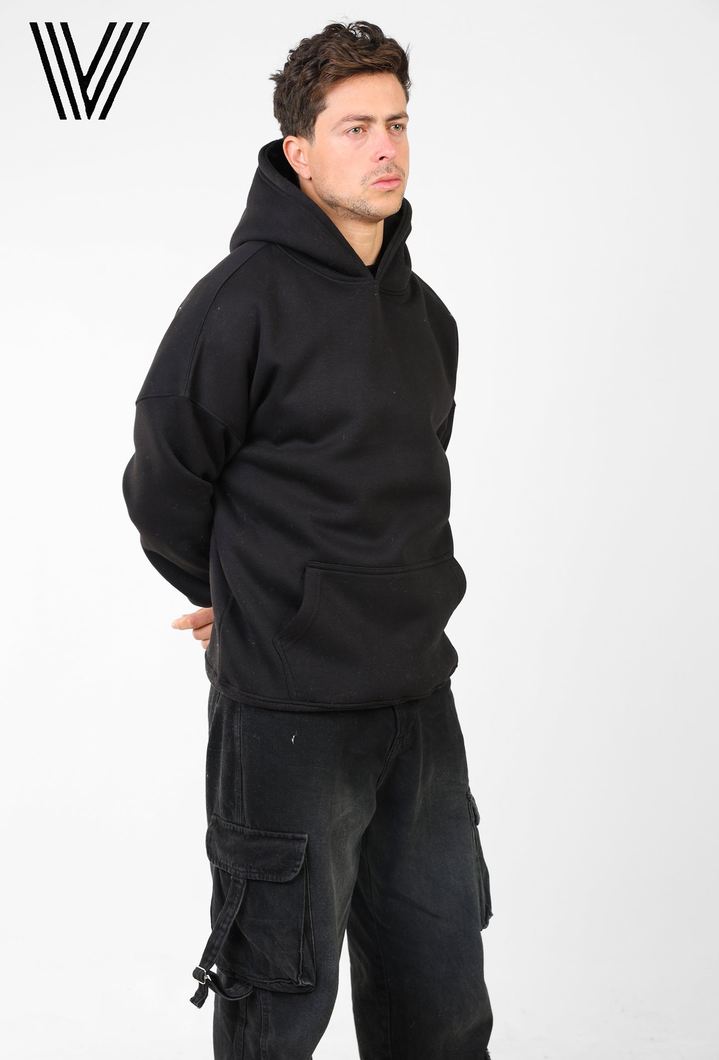 WAVE Black Oversized Hoodie