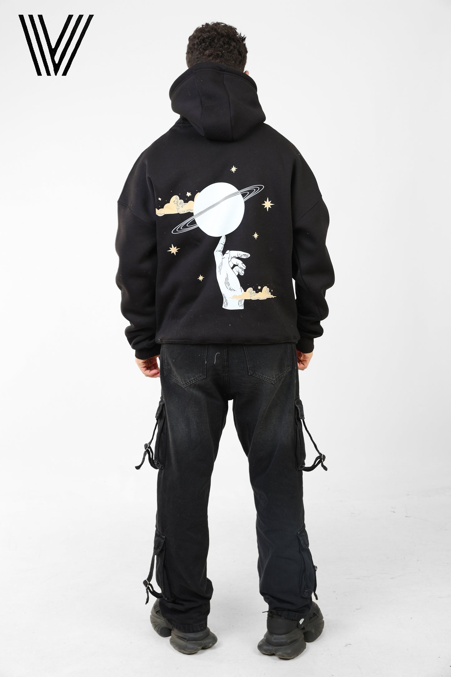 PLANET Black Oversized Hoodie