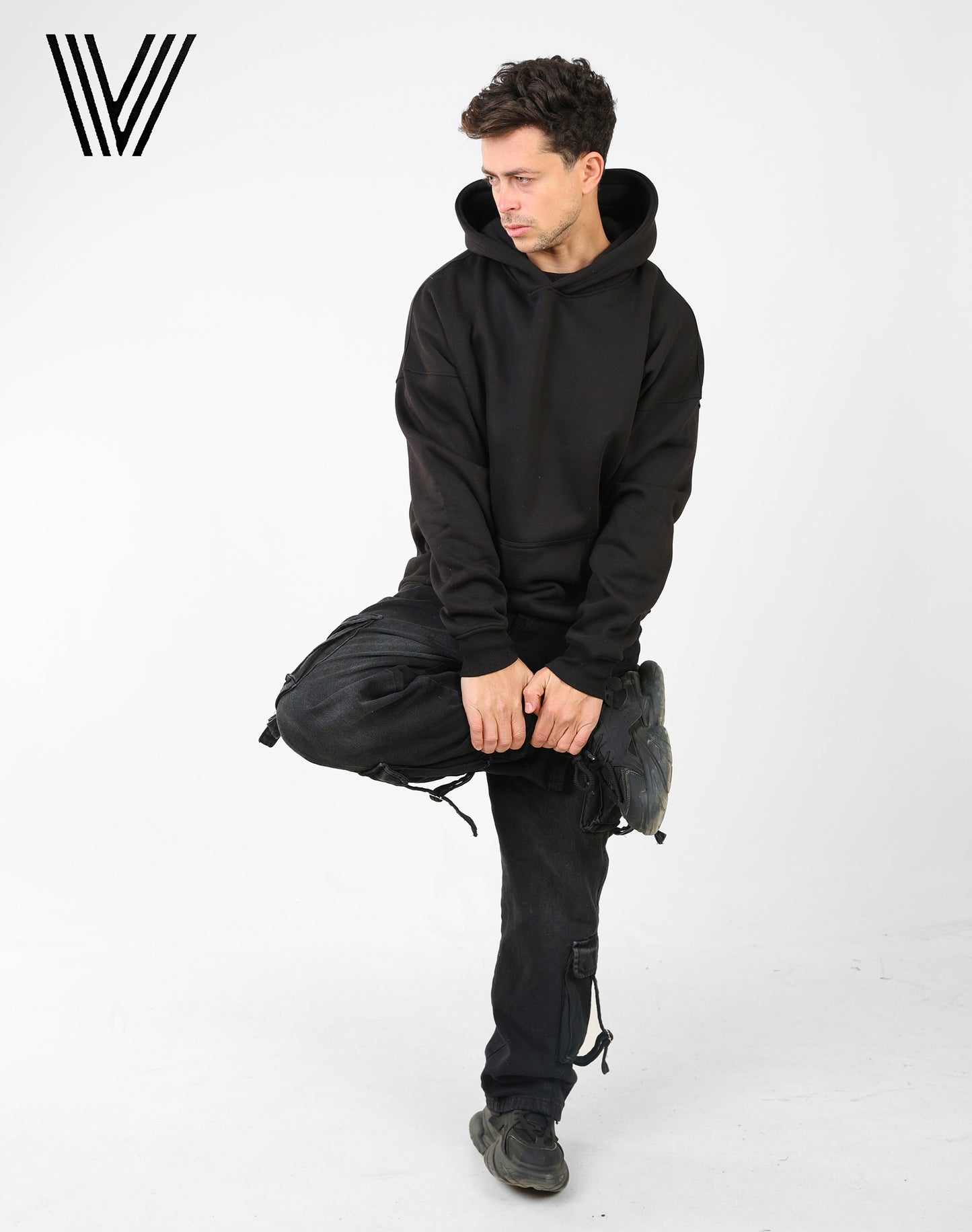 WAVE Black Oversized Hoodie