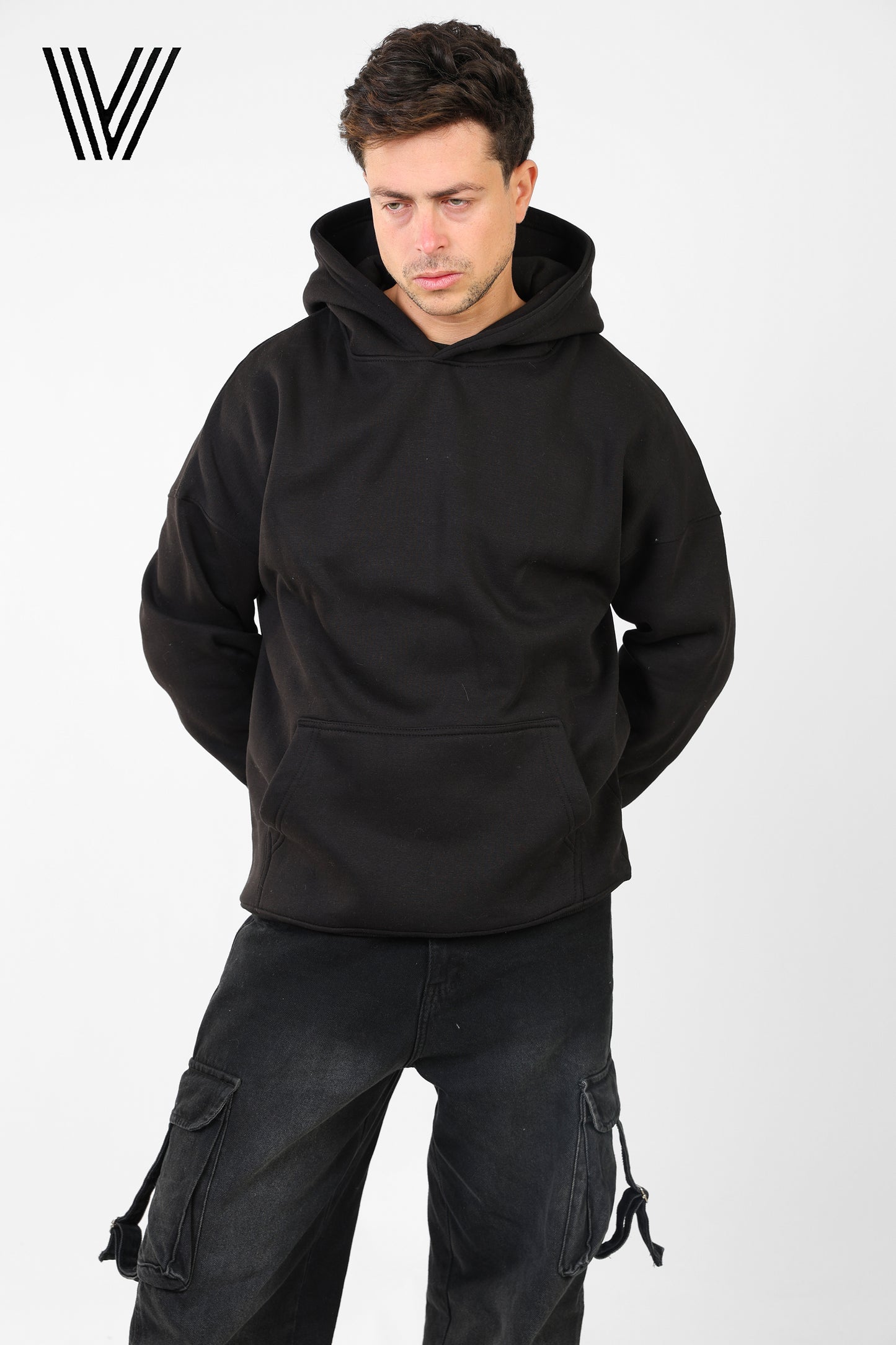 DIMESNION Black Oversized Hoodie