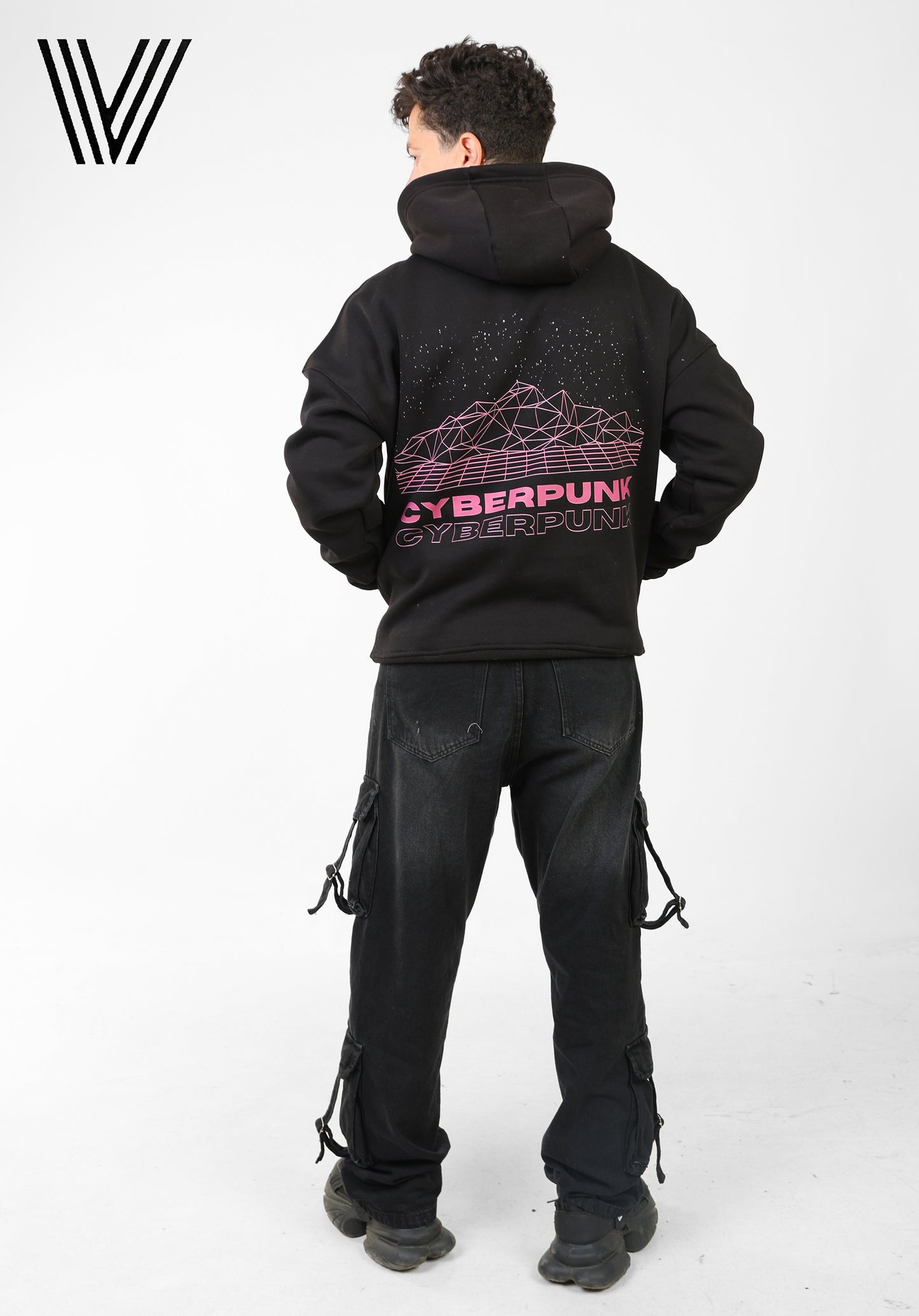 CYBERPUNK Black Oversized Hoodie