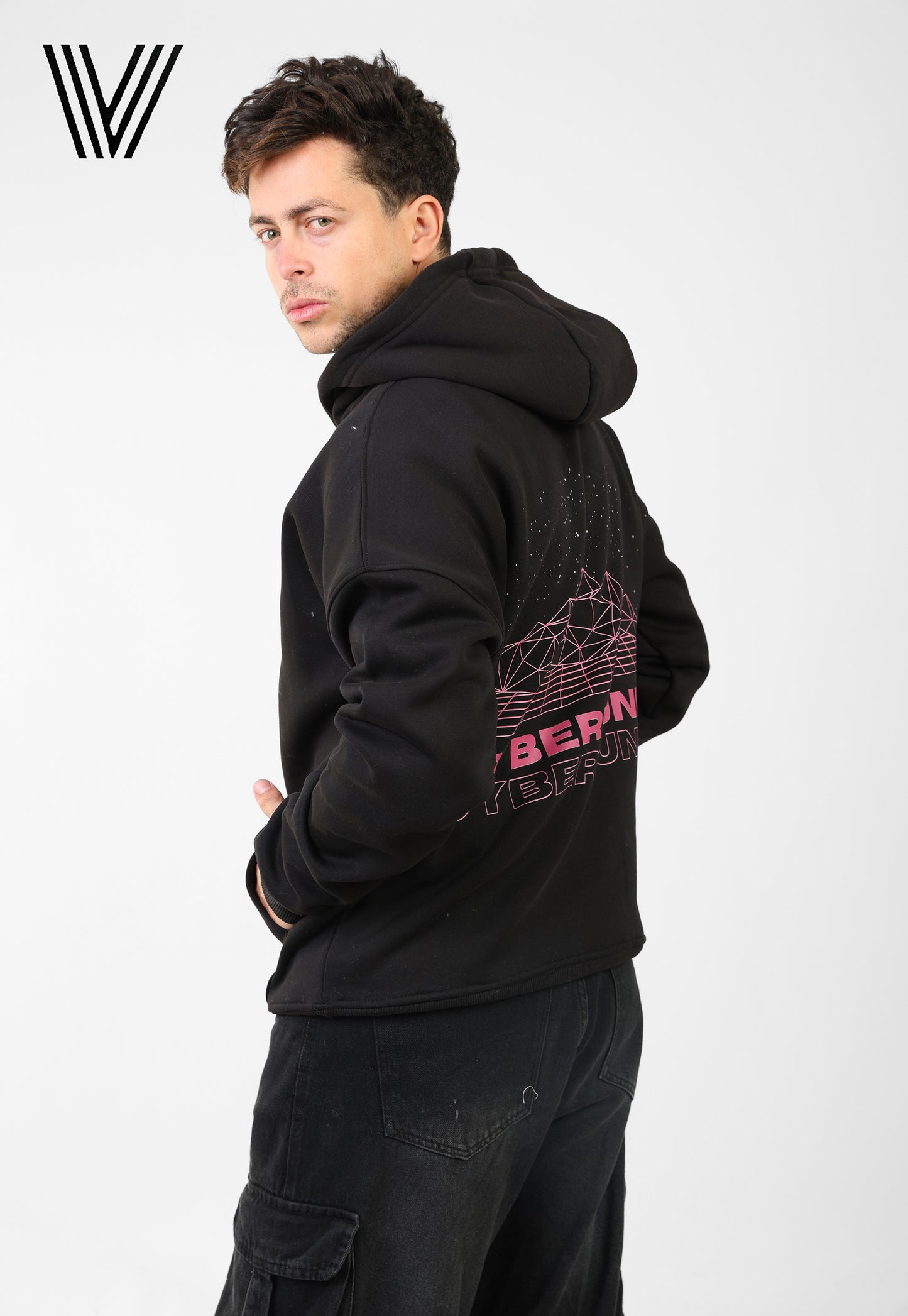 CYBERPUNK Black Oversized Hoodie