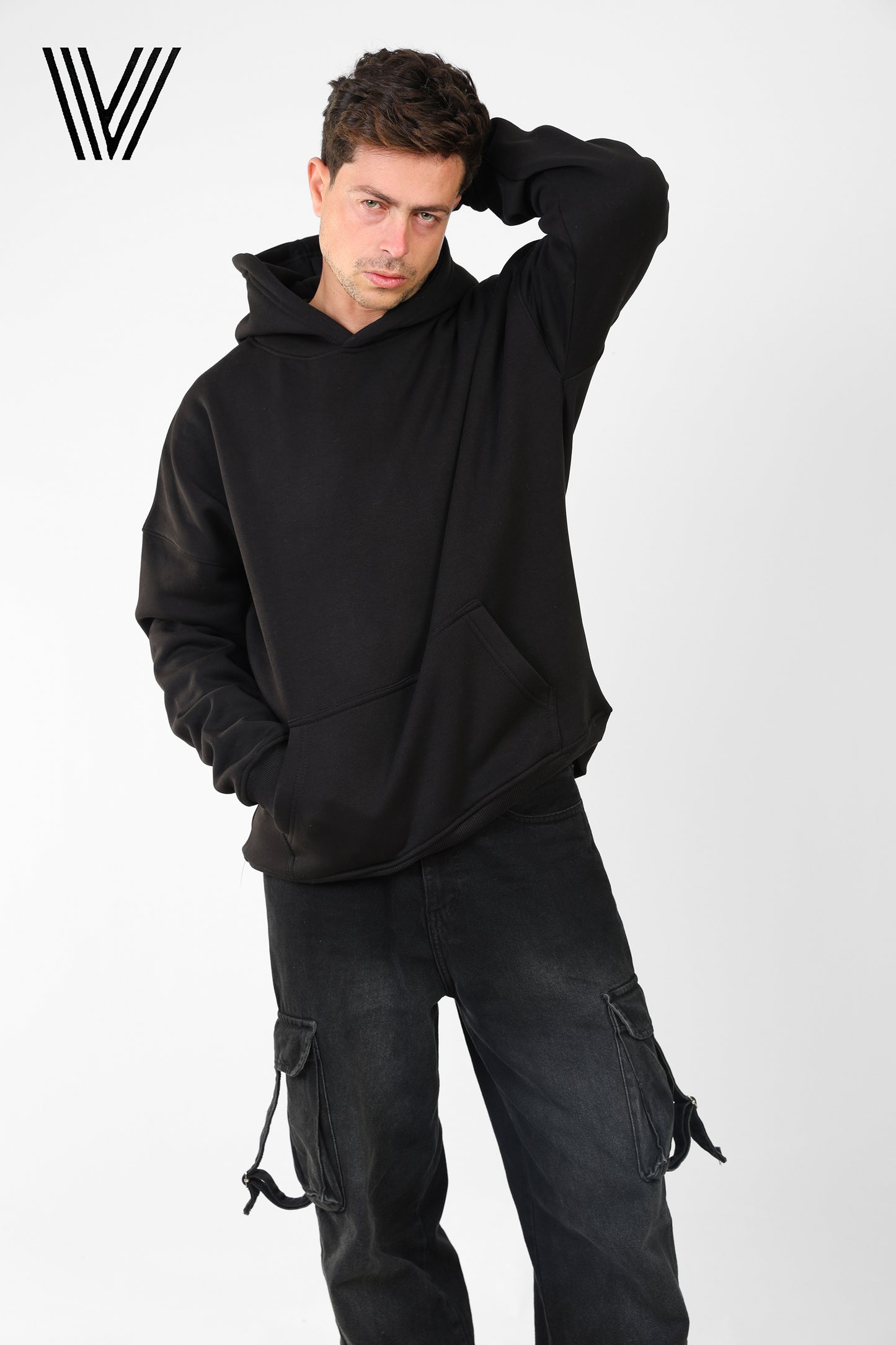 TIME Black Oversized Hoodie